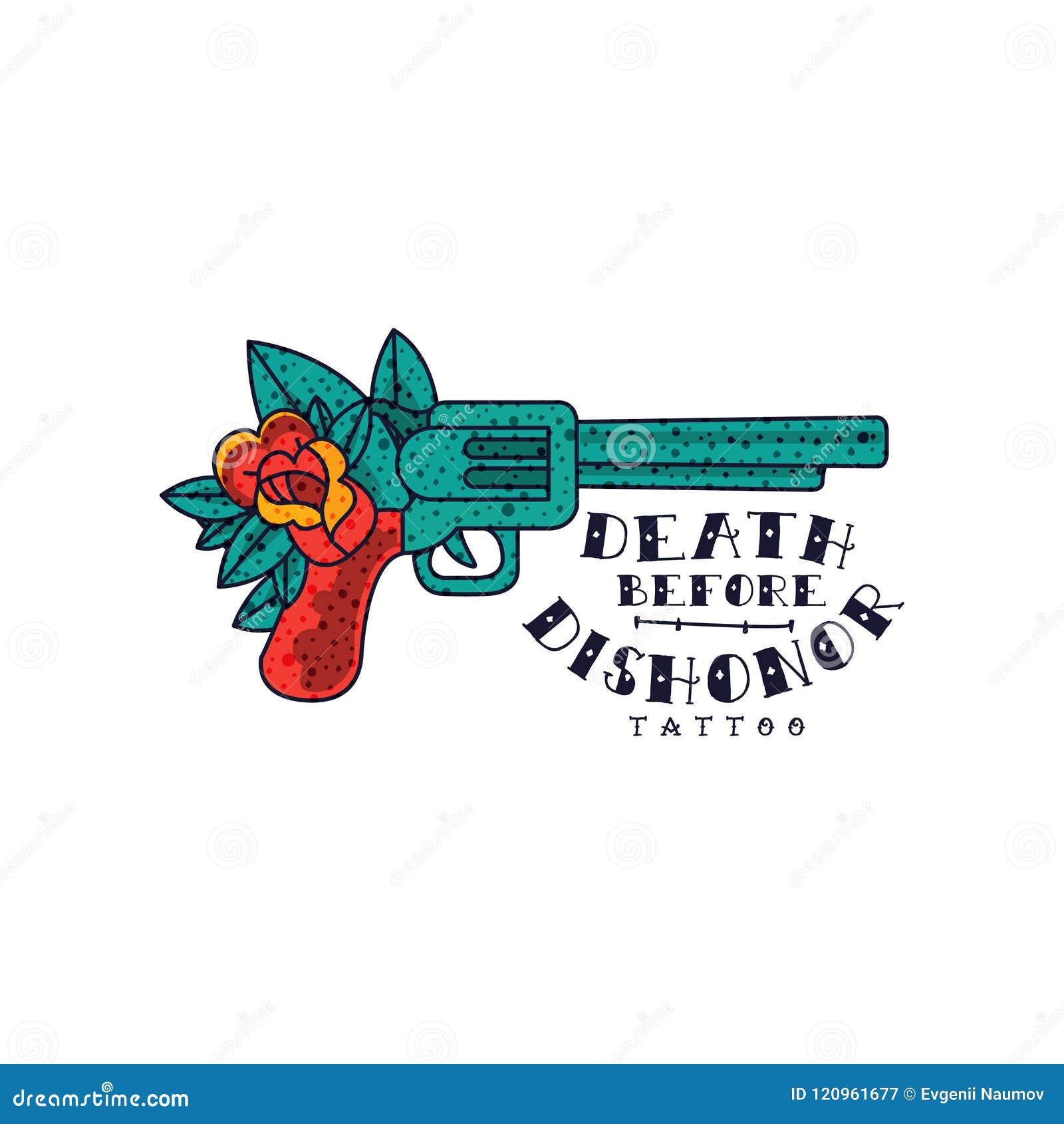 Traditional Tattoo Flash Revolver Rose Die-cut Vinyl Decal / Sticker ** 4 Sizes ** 